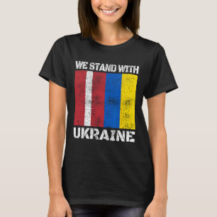 Camiseta Apoio Letão Ucraniano Nós Apoiamos a Ucrânia La