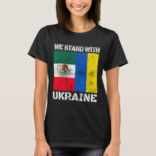 Camiseta Apoio Mexicano Ucraniano Nós Estamos Com a Ucrânia
