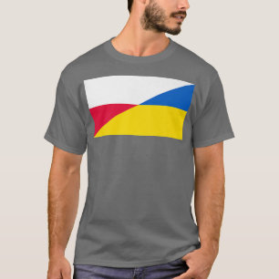 Camiseta Apoio Polonês à Ucrânia, à bandeira ucraniana e à 