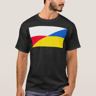 Camiseta Apoio Polonês à Ucrânia, à bandeira ucraniana e à