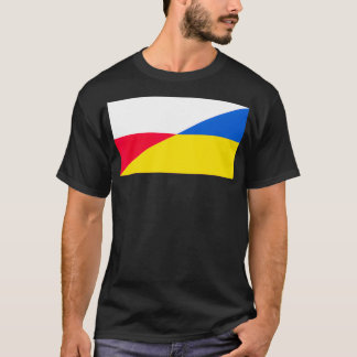Camiseta Apoio Polonês à Ucrânia, à bandeira ucraniana e à