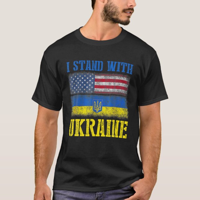 Camiseta Apoio Que Eu Defendo A Ucrânia E O Fl Ucraniano Am (Frente)