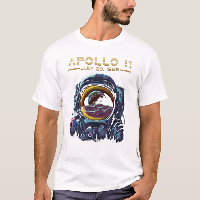Camiseta Apollo 11 Design do Astronauta Espacial da NASA (Frente)