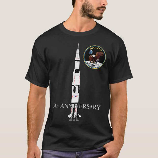 Camiseta Apollo 11 Saturno V - Pacht 50th Moon Landing (Frente)