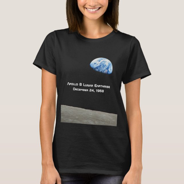 Camiseta Apollo 8, 50º aniversário da Terra Lunar (Frente)