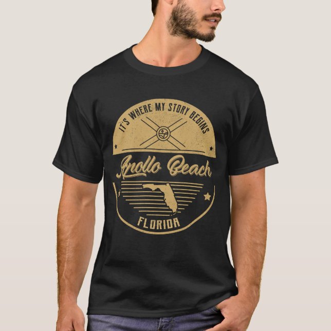 Camiseta Apollo Beach Florida É onde minha história começa (Frente)