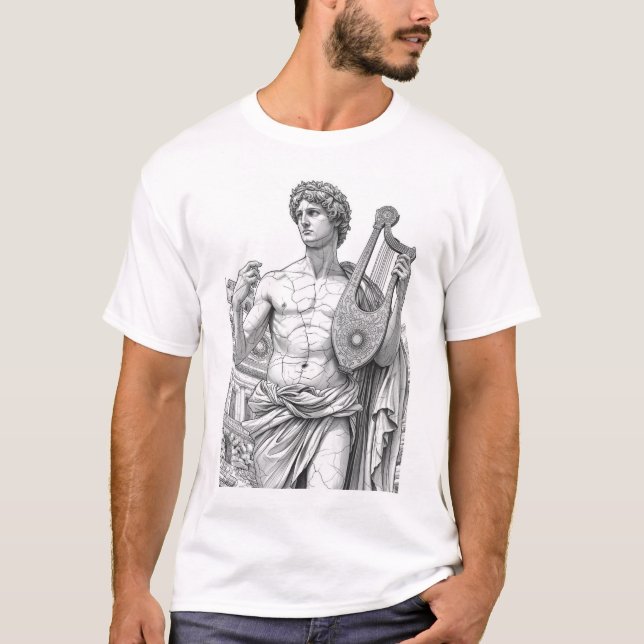 Camiseta Apollo Greek God of Sun and Music - Black and Whit (Frente)