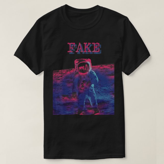 Camiseta Apollo Moon Landing Hoax Teoria da Conspiração Ne (Frente do Design)
