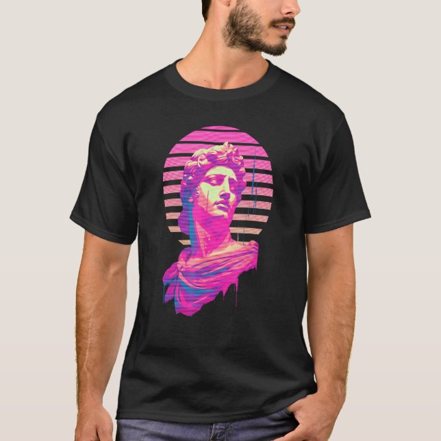 Camiseta Apollo Vaporwave Aesthetic Greek God Retrowave Gra (Frente)