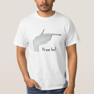 Camiseta Apontando a mão assustador do monstro com arte