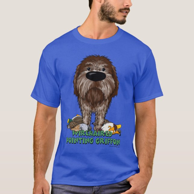 Camiseta Apontar Wirehaired Griffon do nariz grande (Frente)