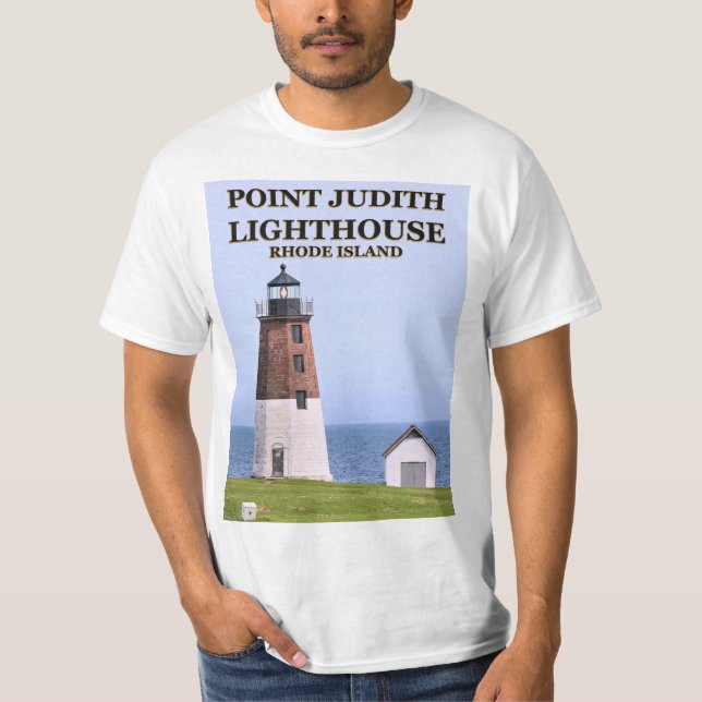 Camiseta Aponte o farol de Judith, Rhode - t-shirt da ilha (Frente)