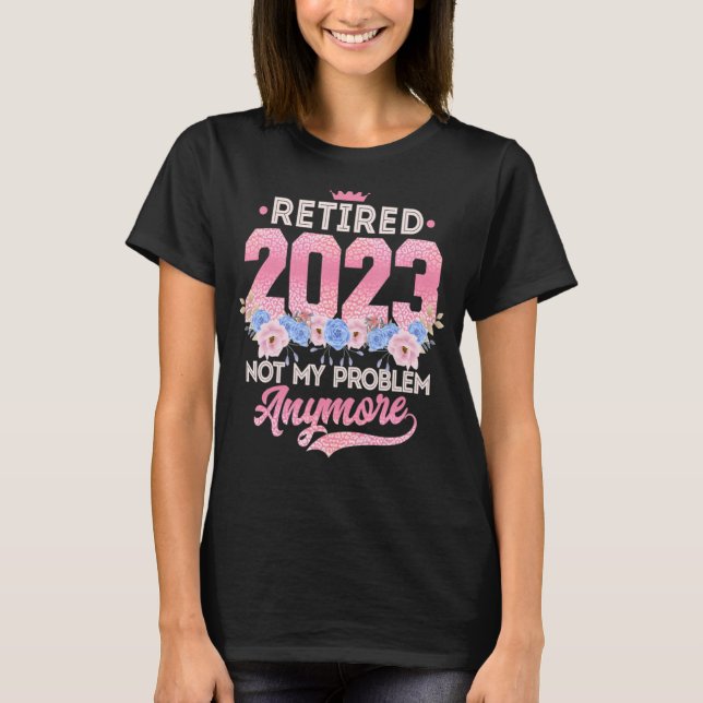 Camiseta Aposentação 2023 para as mulheres 2023 Cute Pink (Frente)