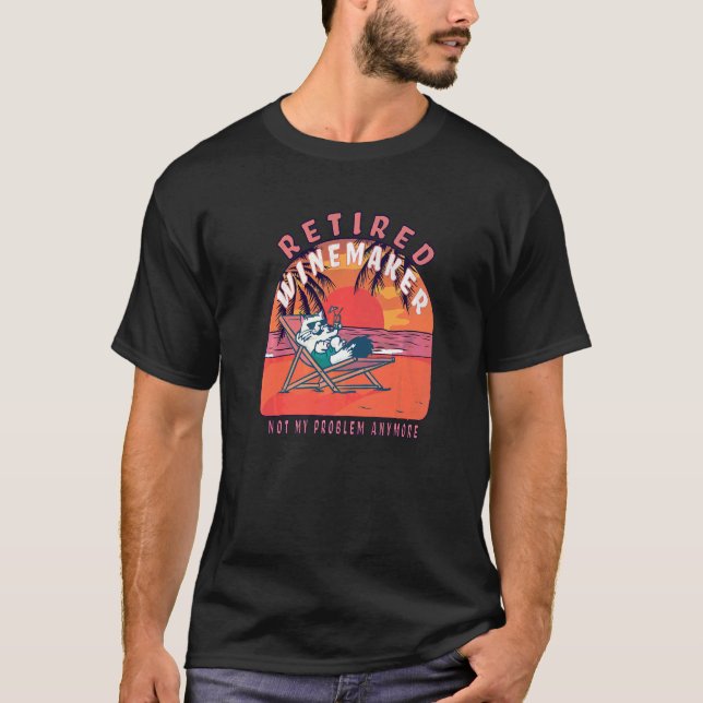 Camiseta Aposentação de Vintage Winemaker Aposentado (Frente)