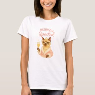 Camiseta Aposentada Reconectada e Ainda Mãe de Gato
