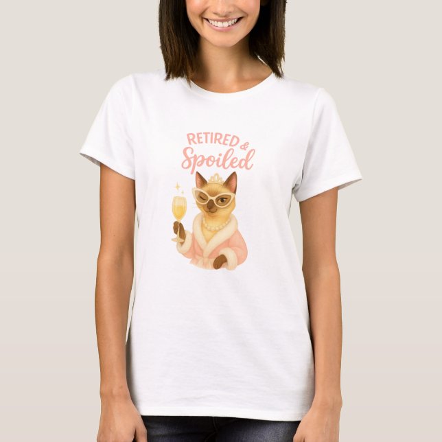 Camiseta Aposentada Reconectada e Ainda Mãe de Gato (Frente)
