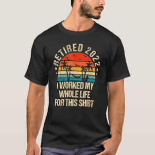 Camiseta Aposentado 2022 Palmtree Sunset Eu Trabalho Toda A
