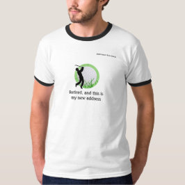 Camiseta Aposentado com novo endereço de golfe