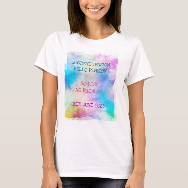 Camiseta Aposentado Data Engraçado Alô Pensão Pintura Artís (Frente)