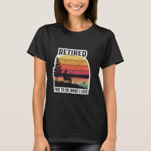 Camiseta Aposentado Hora De Fazer O Que Eu Amo Pescar Pesca