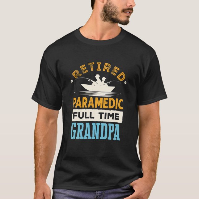 Camiseta Aposentado Horário do Cheio paramédico Vovô EMT Re (Frente)
