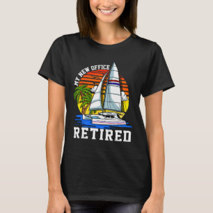 Camiseta Aposentado Meu Novo Office Navegando Barco De Vela