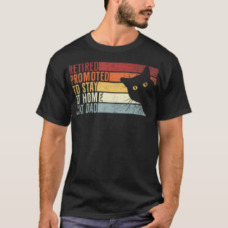 Camiseta Aposentado Promovido a Pai de Gato Engraçado em Ca