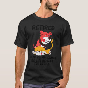 Camiseta Aposentado Sob Nova Administração Veja Gatos E Cãe