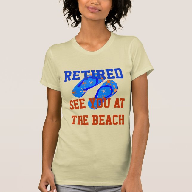 Camiseta Aposentado - Vejo Você Na Praia (Frente)