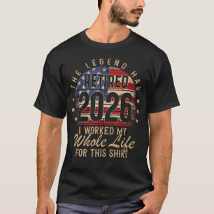 Camiseta Aposentadoria 2026 Bandeira dos EUA Aposentado Tra