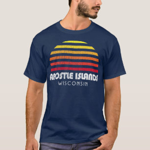Camiseta Apostle Islands Wisconsin Retro Sunset