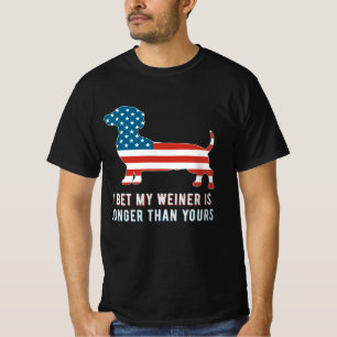Camiseta Aposto que o meu Weiner é maior do que o seu patri