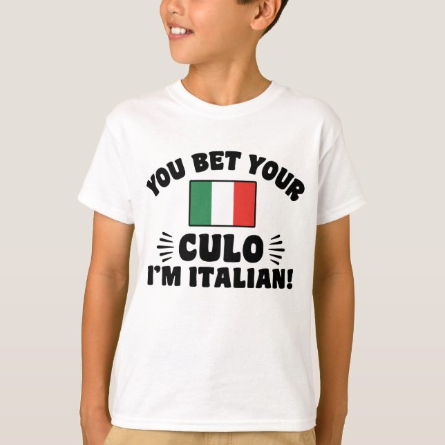 Camiseta Aposto que sou italiano. (Frente)