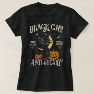 Camiseta Apothecary de Gato Negro Design de Halloween Ret
