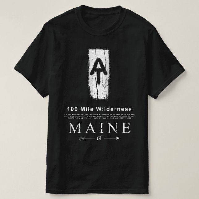 Camiseta Appalachian Trail Blaze 100 Mile Wilderness Maine  (Frente do Design)