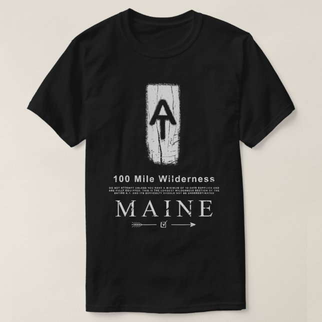 Camiseta Appalachian Trail Blaze 100 Mile Wilderness Maine (Frente do Design)