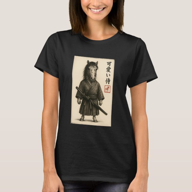 Camiseta Appaloosa Horse Samurai Ink Art Sumi-e Style Novel (Frente)