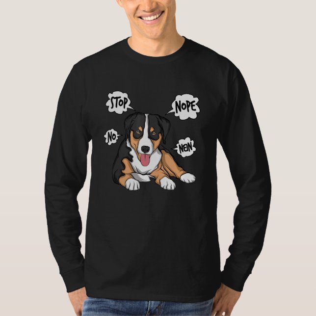 Camiseta Appenzeller Mountain Dog Nope (Frente)