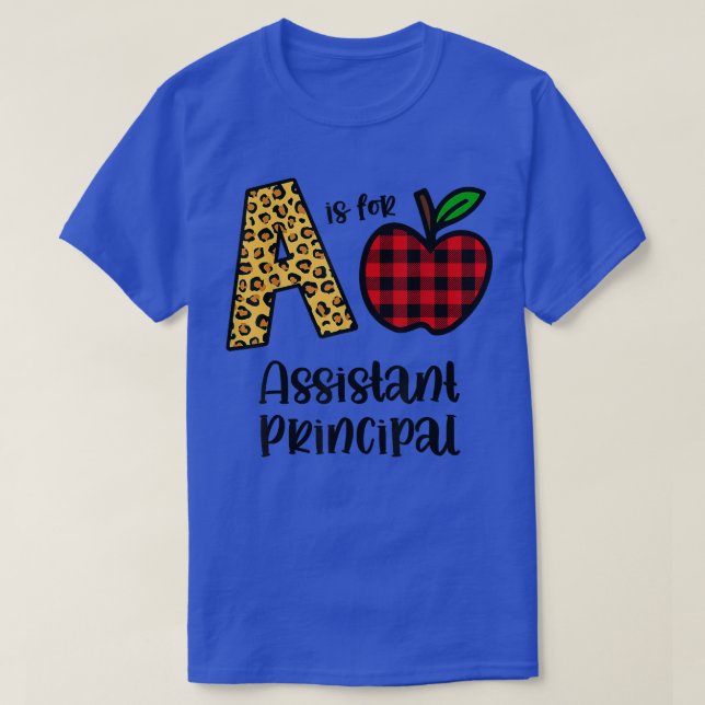 Camiseta Apple A Is For Assistant Principal, Back To School (Frente do Design)