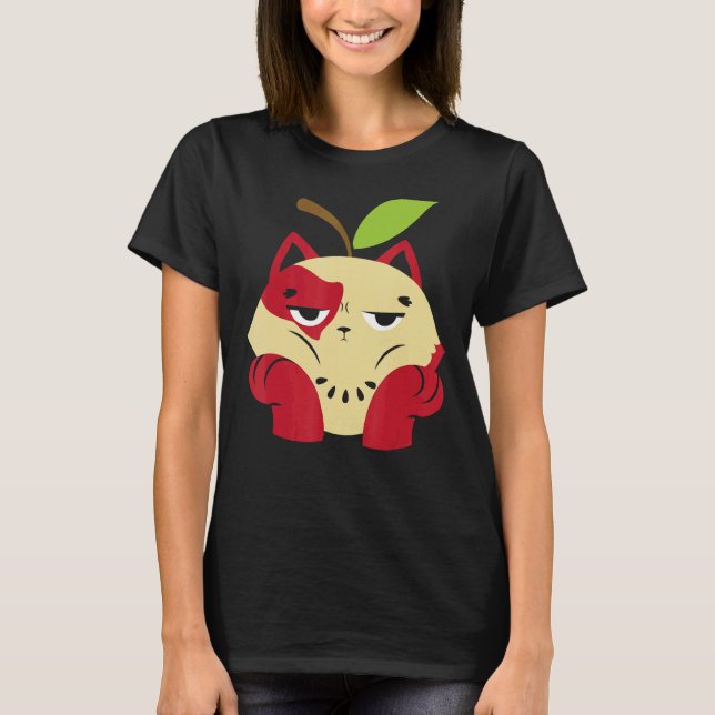 Camiseta Apple Cat Apple Picing Squad Apple Fruta (Frente)