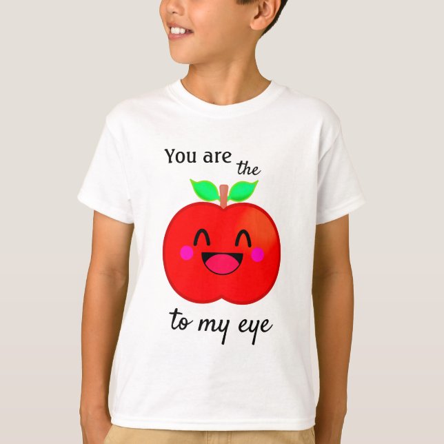 Camiseta Apple Cherry Cute Love Happy Sweet Fun Kids (Frente)