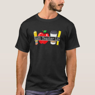 Camiseta Apple Coffee Pencil Math Professora Life