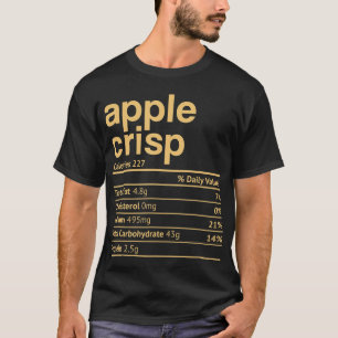 Camiseta Apple Crisp Nutrition Fact Engraçado Ação de Graça