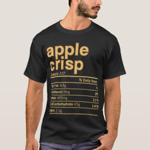 Camiseta Apple Crisp Nutrition Fact Engraçado Ação de Graça