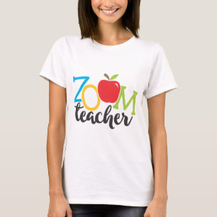 Camiseta Apple do professor de zoom colorido da escola dom