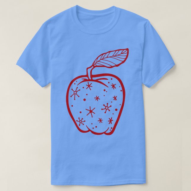 Camiseta Apple FantasticFox com Stars Red (Frente do Design)