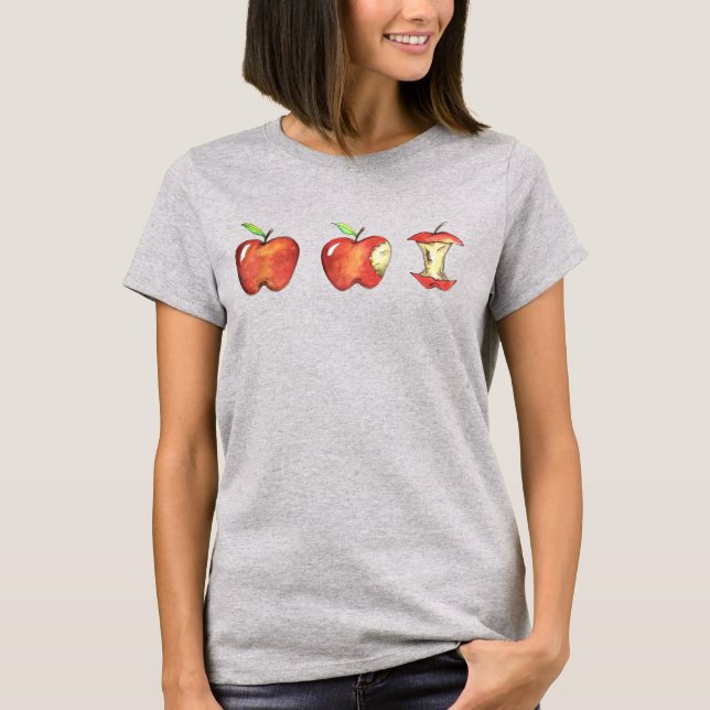 Camiseta Apple for Teacher Red Apples Ensinando Presente (Frente)