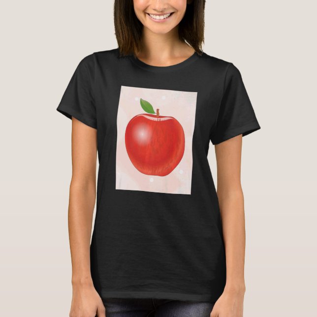 Camiseta Apple Fruta Comida Vegan Vitaminas Fruta Apple (Frente)