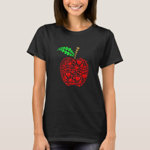 Camiseta Apple Hearts Background Dia de os namorados Profes