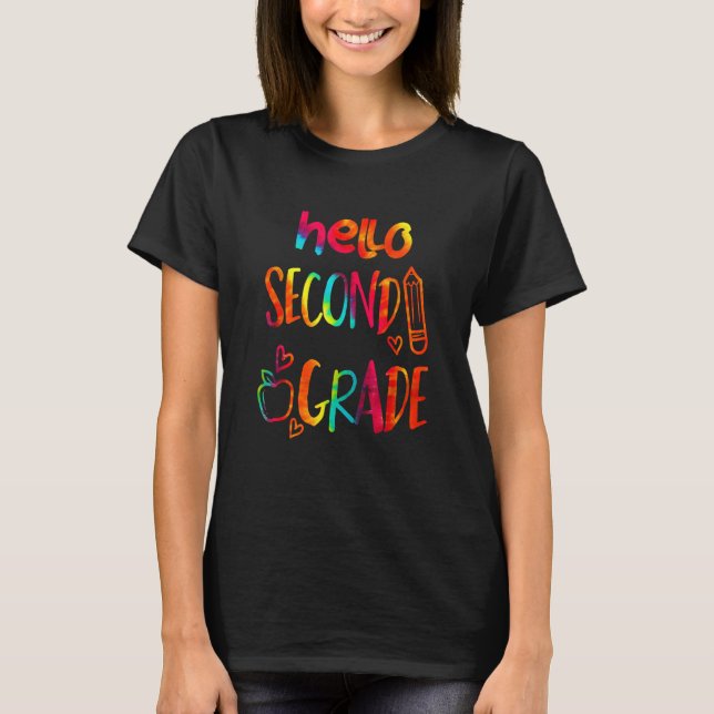 Camiseta Apple Hello Second Grade 2nd First Day Of School (Frente)